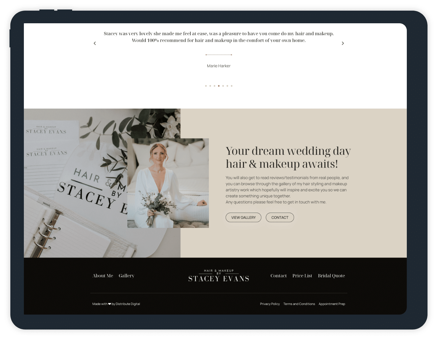 Tablet Mockup - Hair Hamp; Makeup by Stacey Evans image